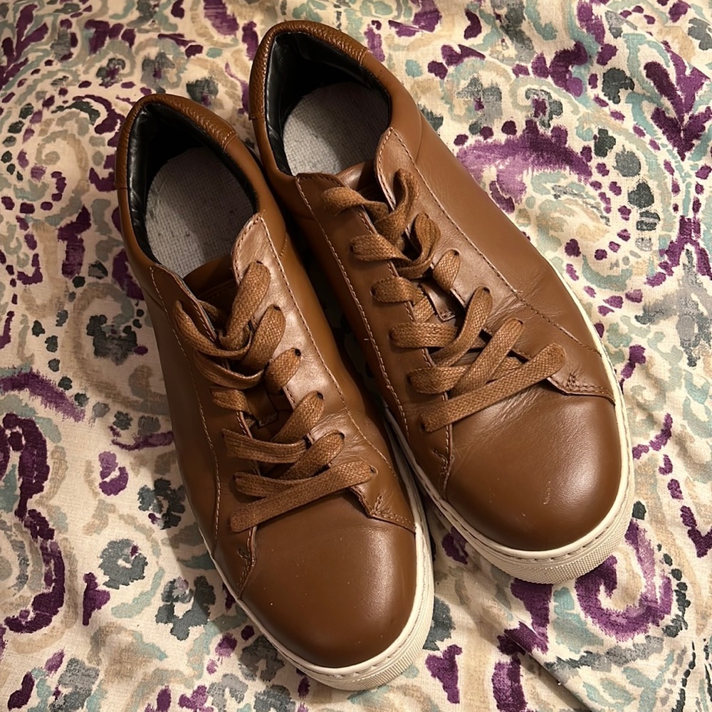 EUC Coach Mens Leather Low Top Sneaker Size 10 Brown